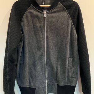 Howe Charcoal and Black knit bomber Jacket